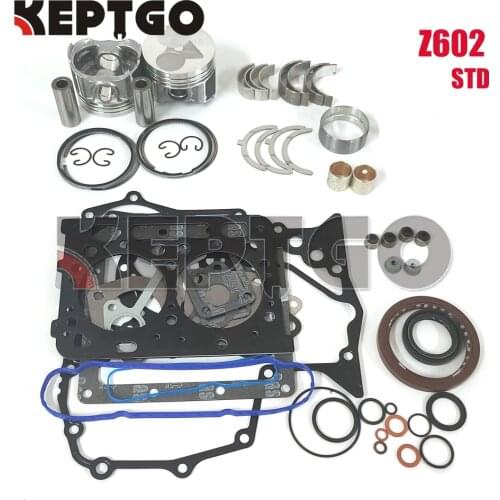Z602 Engine Rebuild Kit For Kubota Piston Main Bearing Rod Bearing Gasket Set