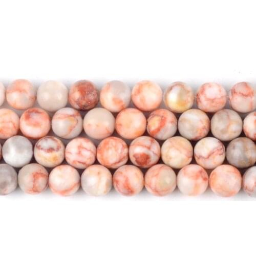 Natural Red Web Rhodonite Stone Round Loose Spacer Beads For Jewelry Making DIY Bracelet Handmade 4/6/8/10/12mm