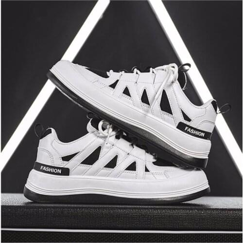 New Sports Running Shoes Outdoor Breathable Non-slip Lace-up Mesh Shoes Round Toe Low-top Thick-soled Casual Mens Shoes