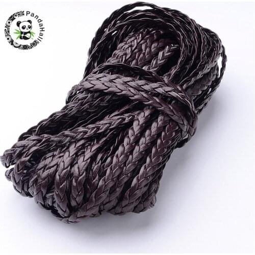 Braided Imitation Leather Cords, Herringbone Bracelet Findings, CoconutBrown, 5x2mm