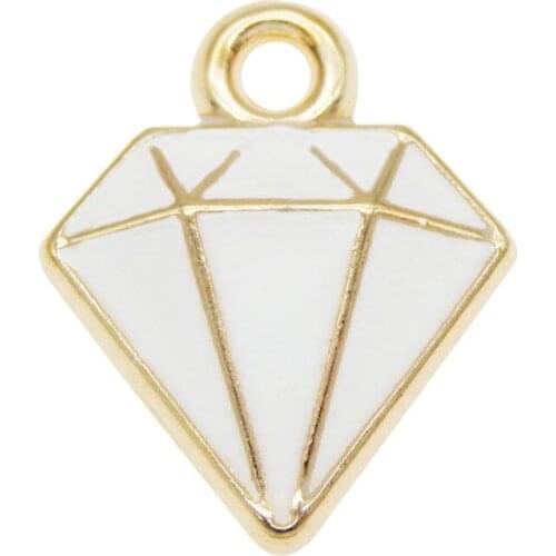 10pcs Enamel pendant 15*12MM White Alloy Jewelry Making DIY Handmade Craft Charms For Bracelet Earrings Cute Gift DIY