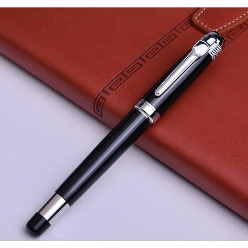 Ballpoint Pens Silver Black Monte Roller Ball Pen with Refill School Office Supplies Luxurious Stationery Business Gift