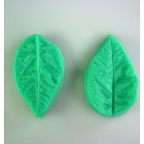 2pcs 3D Leaf Veiner Shape Silicone Cake Mould Fondant Decorating Styling Bakeware Tools