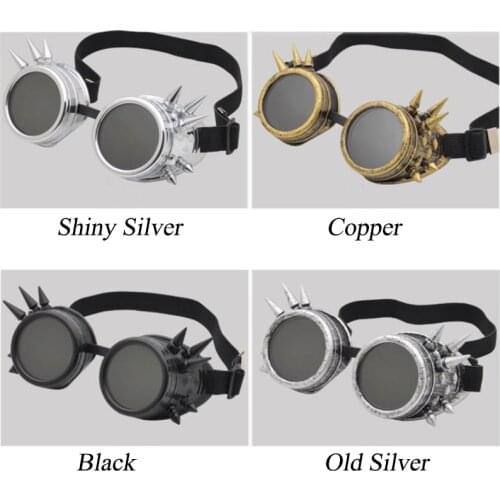 Sunglasses Rivet Steampunk Windproof Mirror Vintage Gothic Lenses Goggles Glasses Cosplay Women Men Fashion Prop Accessories