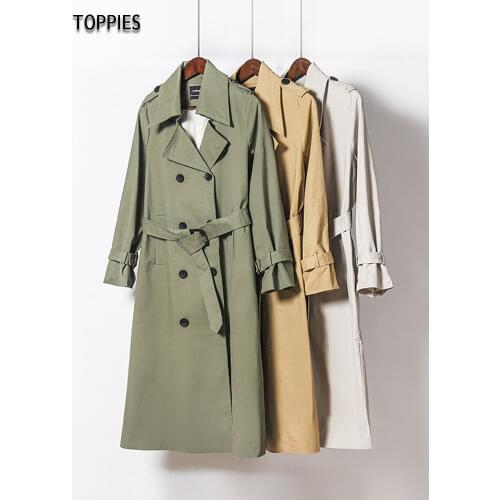 Toppies Women's Double Breasted Trench Coats