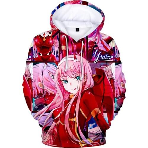All-match 3D DARLING in the FRANXX Hoodie Sweatshirt Men/Women Pullover Darling In The Franxx ZERO TWO Hoodies Boy/girl Clothe