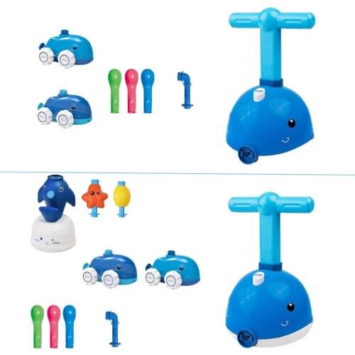 Balloon Launcher And Powered Toy Car Set Dolphin Aerodynamic Car Party Supplies Pre- Science Education Stem