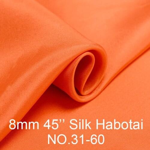High quality 100% pure 8mm silk habotai fabric solid color 114cm 45" width in stock