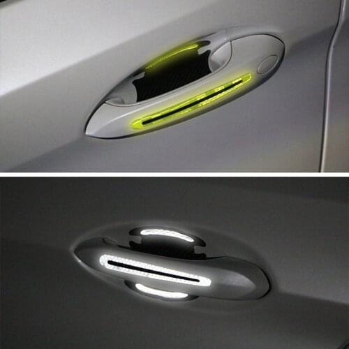Anti-scratch Protection Car Door Handle Reflective Strips Warning Tape Door Sticker Reflector Car Styling Exterior Accessories