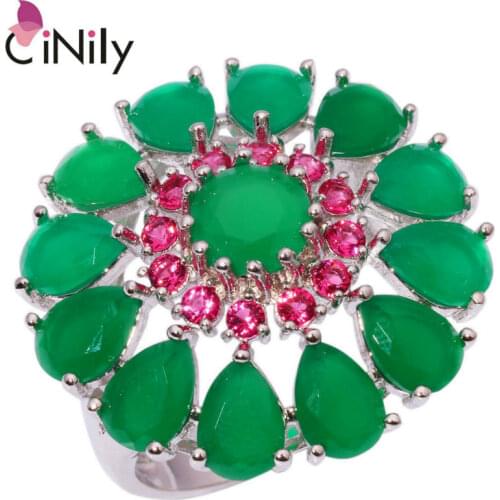 CiNily Created Crystal Kunzite Silver Plated Ring Wholesale Retail Hot Sell for Women Jewelry Ring Size 7 8 9 OJ6185