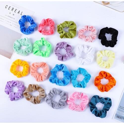 Gold velvet large intestine hair ring 60 color velvet hair ring headdress elastic hair ring wholesale girls hair accessories