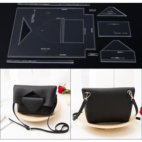 1Set laser cut Acrylic Template Pattern Tool For DIY Handmade Handbag Leather Craft Sewing Pattern Sewing stencils 20*17*7cm