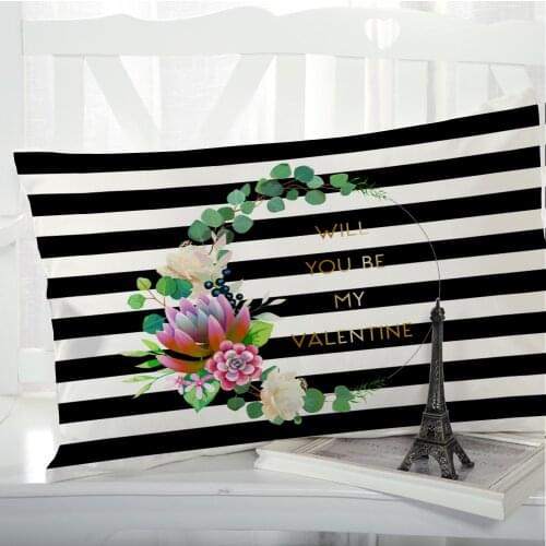 1pc Pillow cover Pillow case Bedding Pillowcase Pillow covers decorative for home 3D Print Nordic simple Black stripe