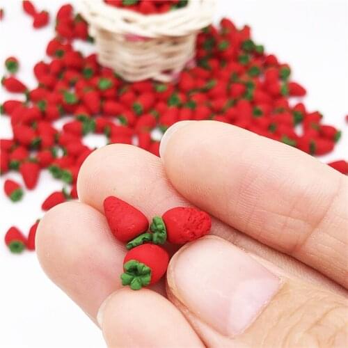 10pcs 1:12 Dollhouse Miniature Fruit Strawberry Kitchen Dining Model Play Toy Fruits Vegetables Educational Classic Toy For Kid