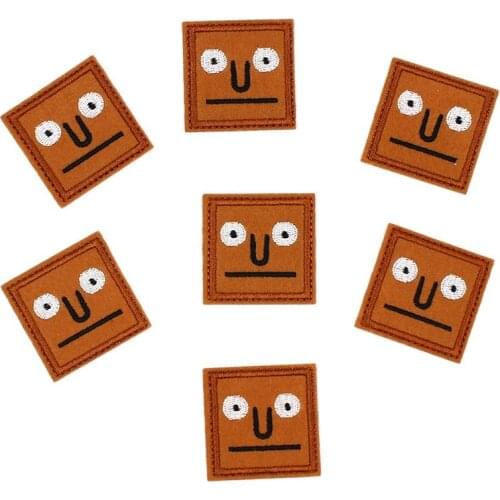 10pcs/lot Quality Funny Appliqued Embroidered Iron-On Smile Face Patches Clothes Jeans Badge Garment Decorative Sticker Supplier