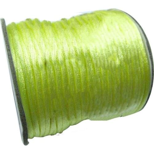 2mm Lemon Yellow Rattail Nylon Cord+60m/roll Jewelry Findings Macrame Rope Bracelet String Beading Cords Accessories