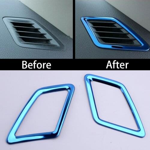 2pcs Blue Dashboard Upper Air Vent Outlet Cover Trim fit for Nissan Sentra 2016 2017 2018 2019