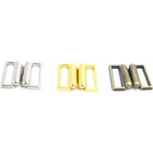 20sets/lot 13mm Craft silver bronze gold metal Rectangle Tape Closure Hook & Clasp Waist Extenders Sewing On Clothes Bra Clip