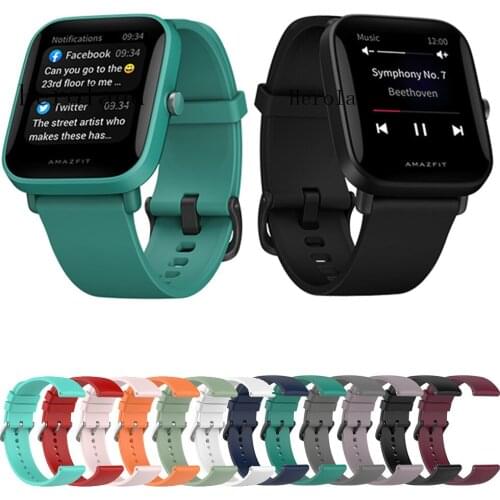 20mm 22mm Watchstrap band For Amazfit Bip U Pro / Bip S Lite /Amazfit Stratos 3 2 2s pace Strap Sport Silicone Smart Wristbands