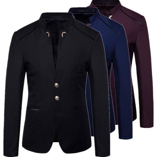 2020 New Men Blazer Coat Autumn New Men Suit Jacket Slim Fit Black Red Blue Coats And Jackets Male S-4XL Tops