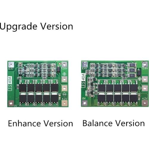 3S 40A 11.1V 12.6V 18650 lithium battery protection Board for drill 40A current Standard/Enhance/Balance
