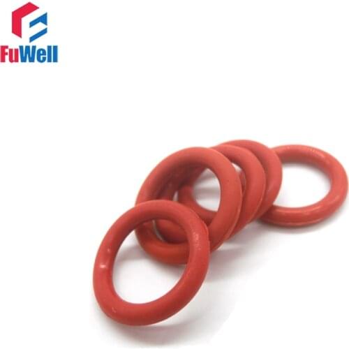 50pcs 5mm CS O Ring Seal Gasket Red Silicon OD 15mm-34mm Oring Seals Good Elasticity VMQ O Type Ring Sealing Gasket Gromment