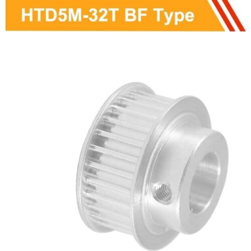 5M 32T CNC Belt Pulley HTD5M Type Timing Pulley 16mm/21mm Belt Width 8/10/12/14/18/19/20mm Bore Aluminium Pulley Wheel