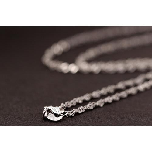 14"-32" 1.5mm Thin Real 925 Sterling Silver Water Wave Chain Necklace Women Kids Children Girls 35cm-80cm Jewelry kolye collares
