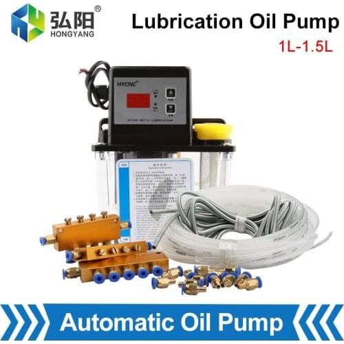 CNC Automatic Lubricating Oil Pump 1L 1.5L Electromagnetic Lubrication Lubricator Digital Electronic Timer Gear Pump