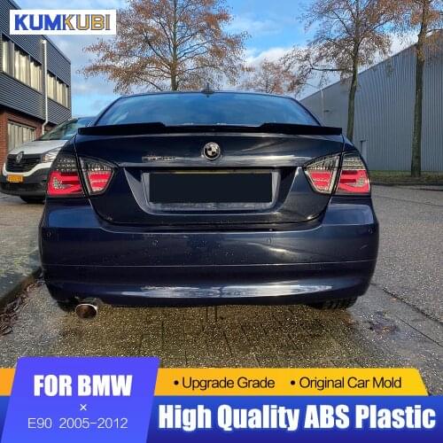 For BMW 3 Series E90 M3 2005-2012 Car Accessories Car Spoiler Wing Glossy Black Refit for M4 Style High Kick Trunk Lid Spoiler