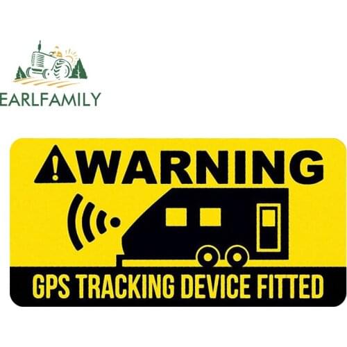 EARLFAMILY 13cm x 6.5cm for GPS Tracking Warning Car Accessoires Stickers Personality Air Conditioner Surfboard Decal Sunscreen