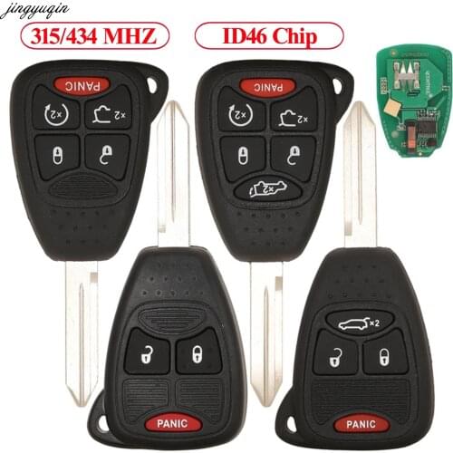 Jingyuqin 5pcs Remote Control Car Key 315/434MHZ ID46 PCF7941 For Chrysler 300 Aspen Jeep Grand Cherokee Dual-Starting 3/4/5/6B