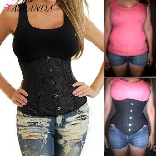 Bustiers & Corsets Lace Up Jacquard Brocade Waist Training Corsets Heavy Duty 24 Steel Boned Wedding Bridal Underbust Corselet