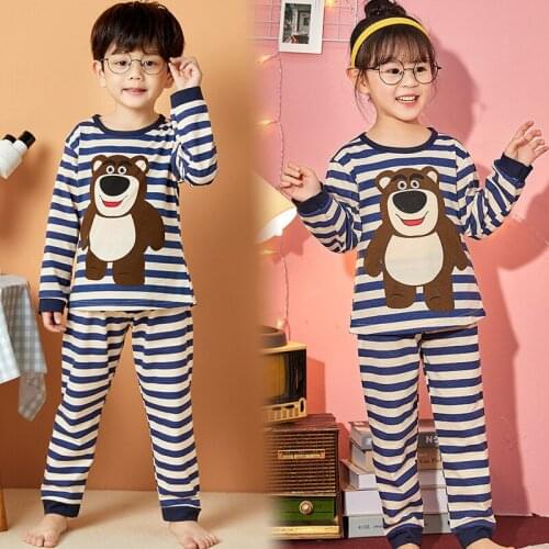 Children Pajamas Boys Bear Cotton Clothes Pants Set Cartoon Sleepwear Kids Pajamas For Girls Toddler Baby Outfits Child Pyjama