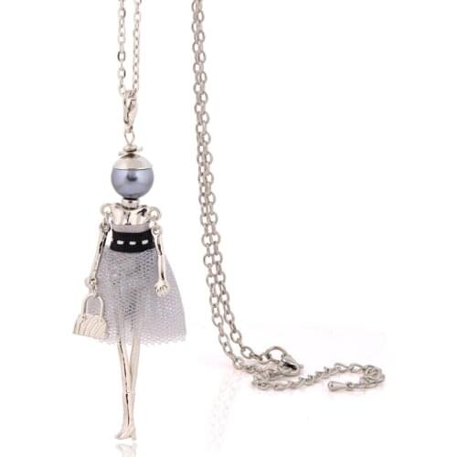 Doll long necklaces & pendants for girls new design fashion jewelry chain drop pendant necklaces big choker christmas gifts hot