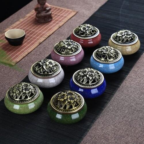 Dropshipping Incense Burners Censer Buddhism Incense Holder Ceramic Portable Porcelain Home Decoration Incense Base Living Room