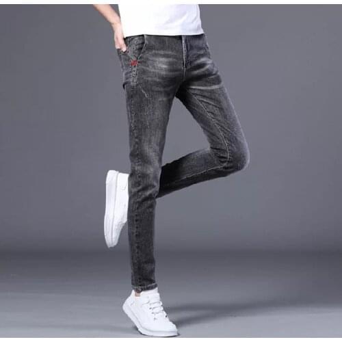 Spring Autumn 2021 Mens Smart Jeans Business Fashion Straight Regular Blue Stretch Denim Trousers Classic Men Plus Size 28-38