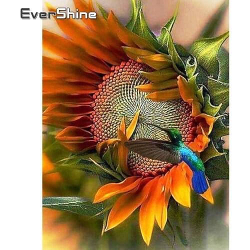 EverShine DIY 5D Sunflowers Diamond Painting Full Square Cross Stitch Diamond Art Bead Embroidery Handwork Hobby Home Decor