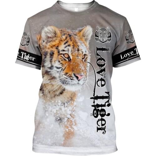 Tiger Pattern T-shirt 3D All Over Printed Summer Unisex Shirts Funny Pattern For Men Harajuku Short Sleeve Casual O-Neck Tops