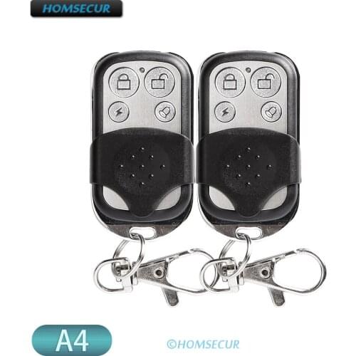 HOMSECUR 4CH RF Metallic A4 Remote Control Keyfob For Our 433MHz Home Security Alarm System