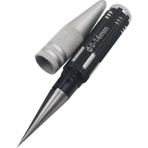 JUSTINLAU Stainless Steel Taper Reamer Hole Expanding Saw Opener Black Screwdriver Bit Diameter 0-14mm