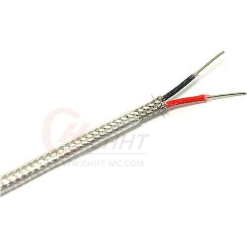 K Type Widely Used KXFPF-CH 2*0.6mm Fiberglass Insulation Stainless Steel Shield Thermocouple Compensating Wire