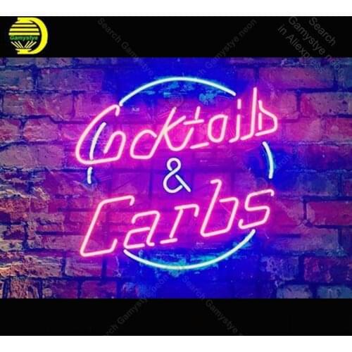 Cocktail Carbs NEON SIGN REAL GLASS Custom BEER BAR PUB LIGHT SIGN Wall STORE DISPLAY ADVERTISING LIGHTS Art Decor lamp for sale