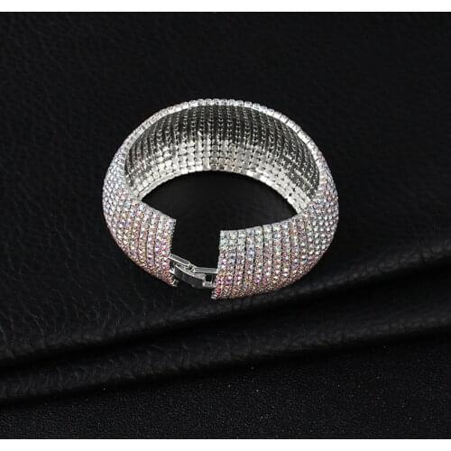 Crystal Bridal Bracelets for Women multicolor Rhinestone 11 rows women bracelet B269