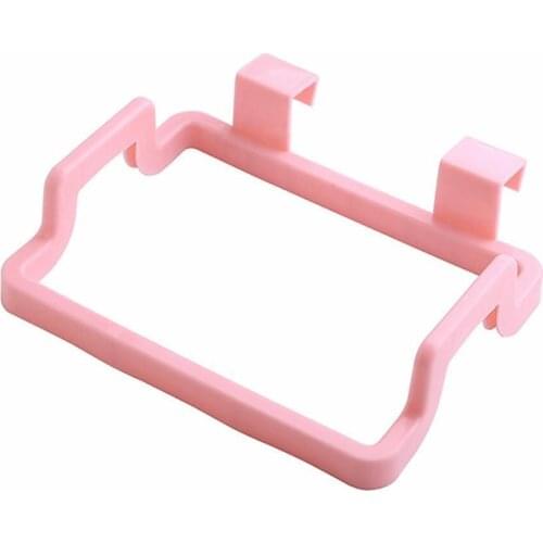 Kitchen Door Back Portable Garbage Bag Holder Plastic Cabinet Door Sale Trash Bracket Hot Rack Hanging Cabinet Plastic rag Q0T5