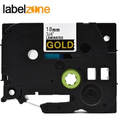 18mm tze-344 Gold on black label tape Compatible Brother p-touch printers tze tape laminated tze-344 tze344 tz344 tze344 ribbon