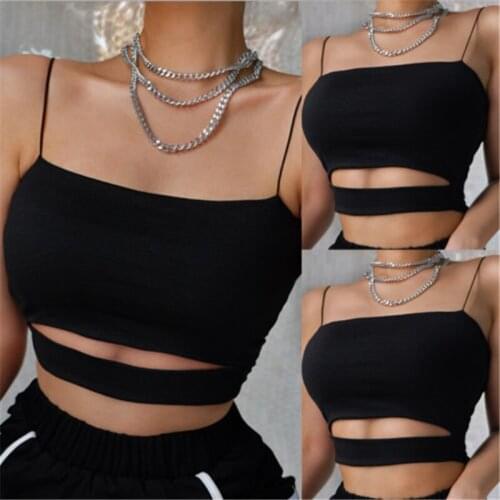 New 2021 Summer Fashion Sexy Womens Crop Top Summer Casual Tank Tops Ladies Vest Sleevelees Bandage Camis