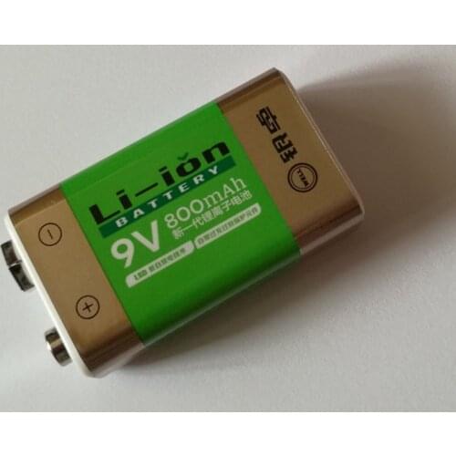 Hot-selling 1pcs/lot 800mAh Li-ion 9 V Rechargeable Batteries For Smoke detectors Wireless Microphones