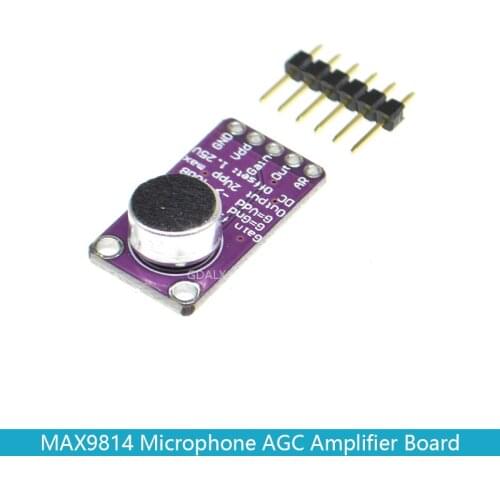 MAX9814 Microphone AGC Amplifier Board Module Auto Gain Control for Arduino Programmable Attack and Release Ratio Low THD