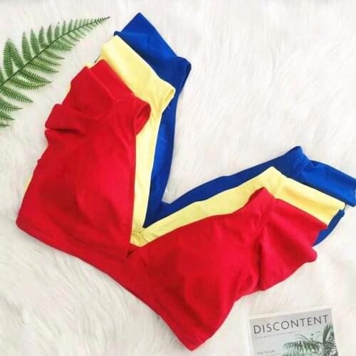 2021 Summer New Ruffled V-neck Bikini Top Women Sexy Single-padded Bra Vest Swimsuit Underwear